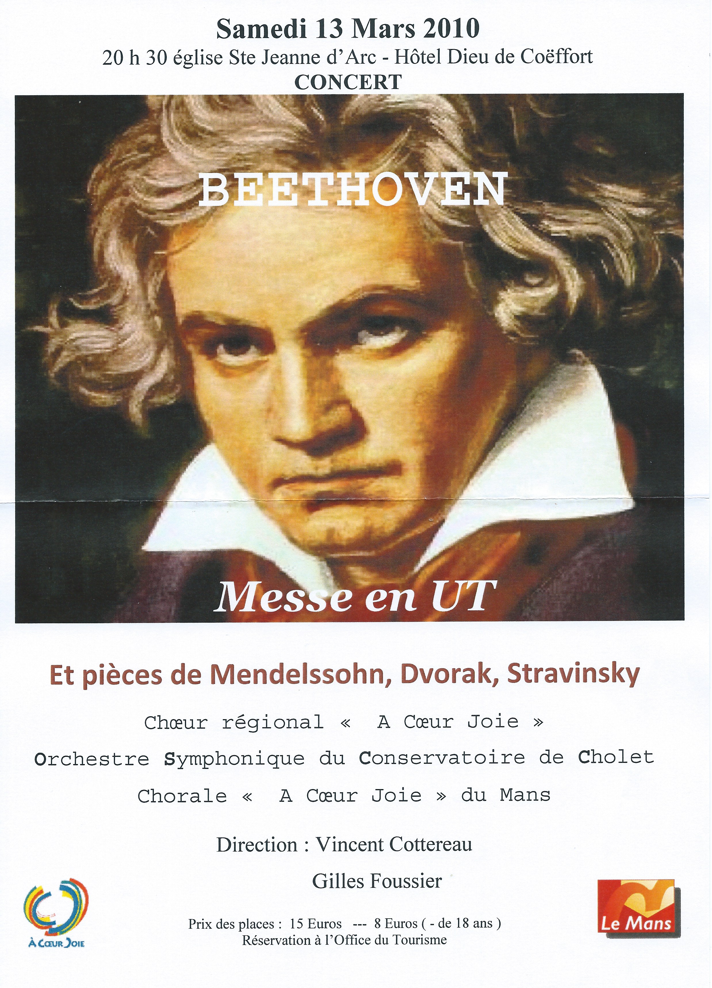 Affiche du concert du 13 mars 2010