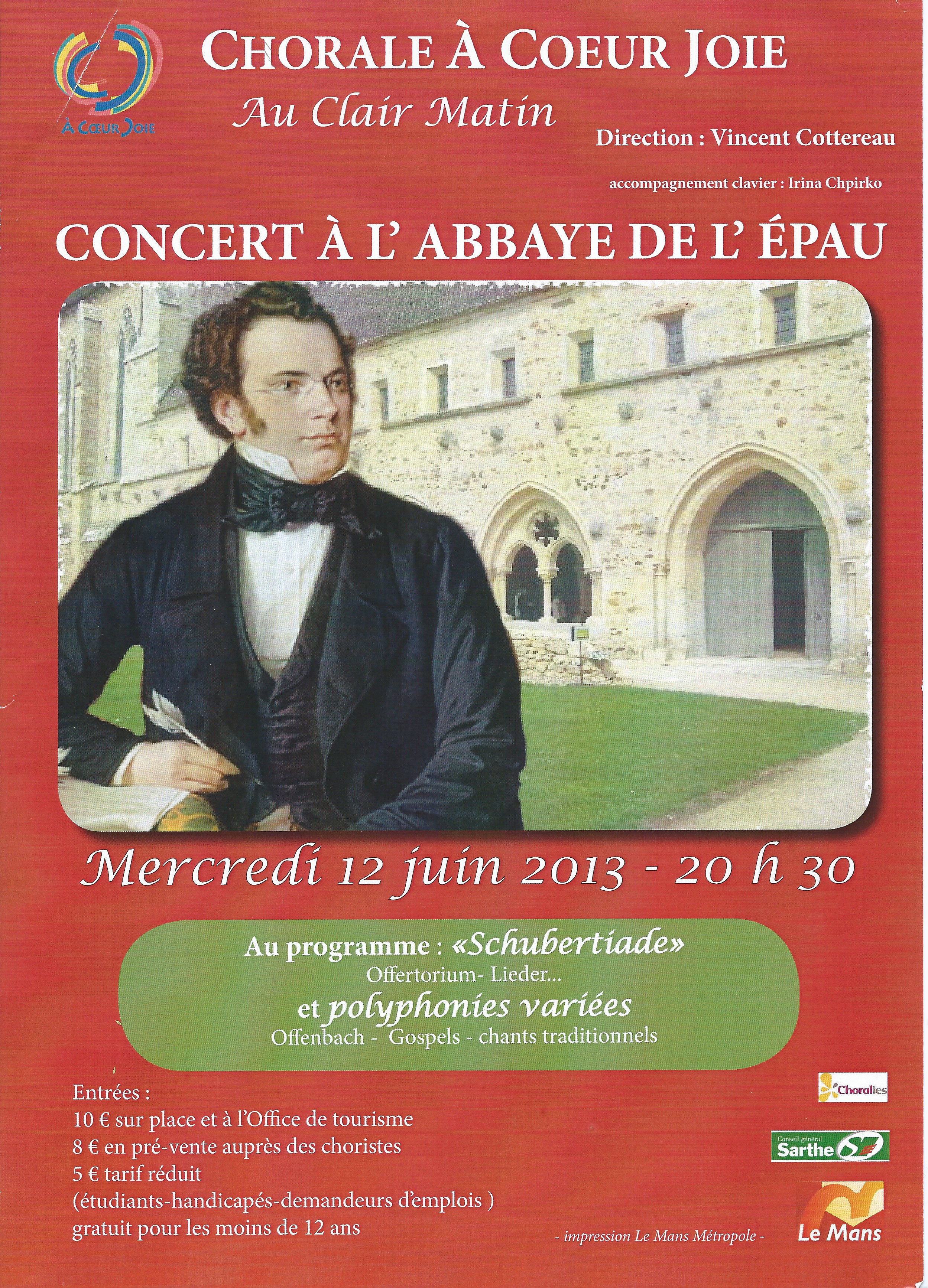 Affiche du concert de juin 2013