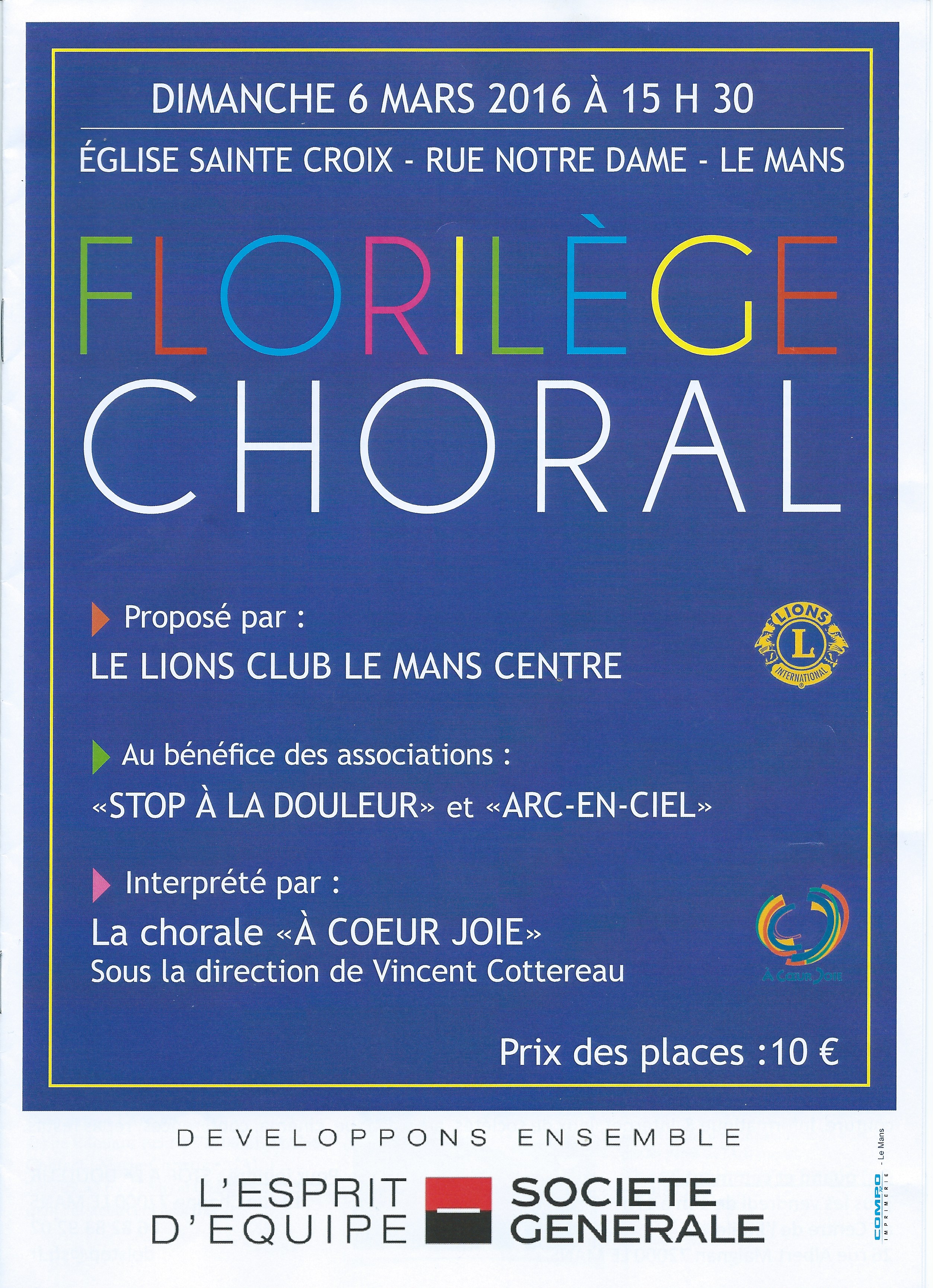 Affiche du concert de mars 2016