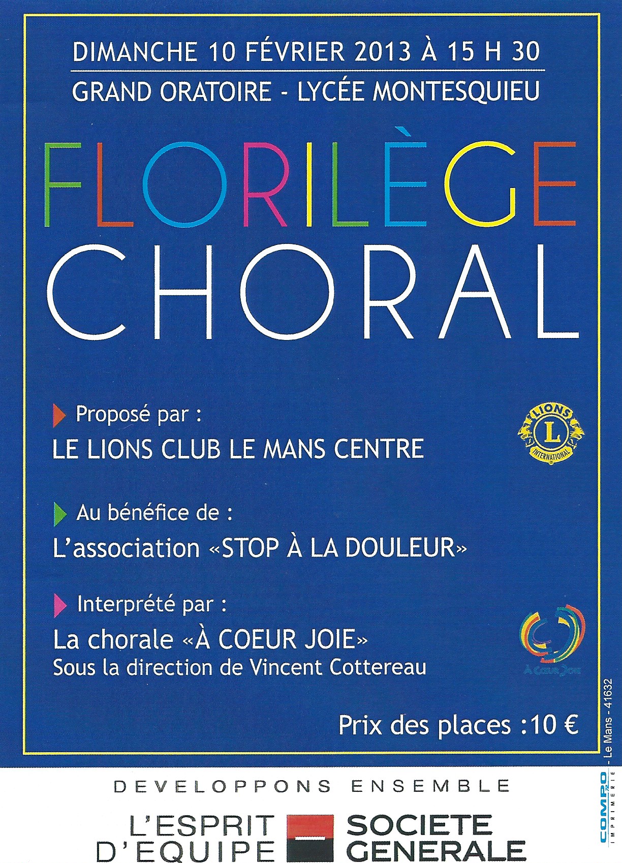Affiche du concert à l'Oratoire