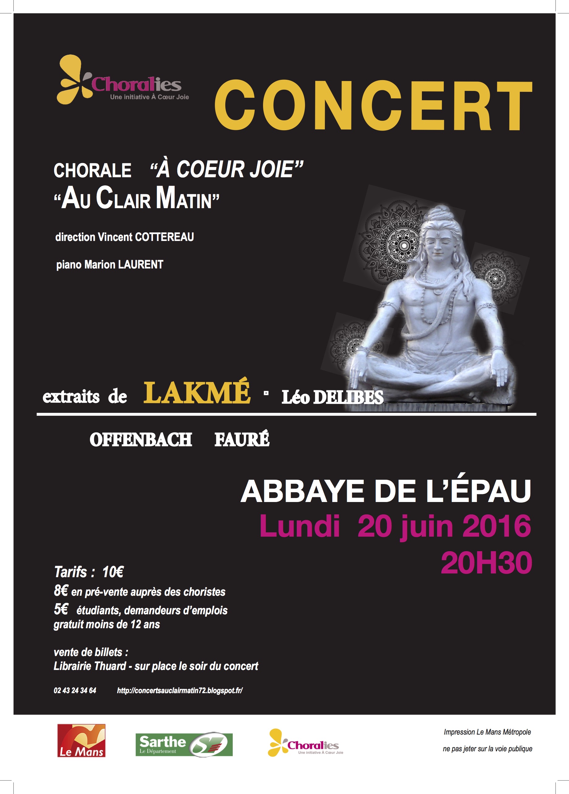 Flyer du concert de juin 2016