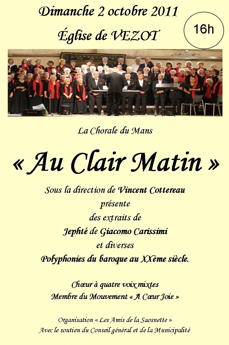 Affiche du concert de 2011 à Vezot