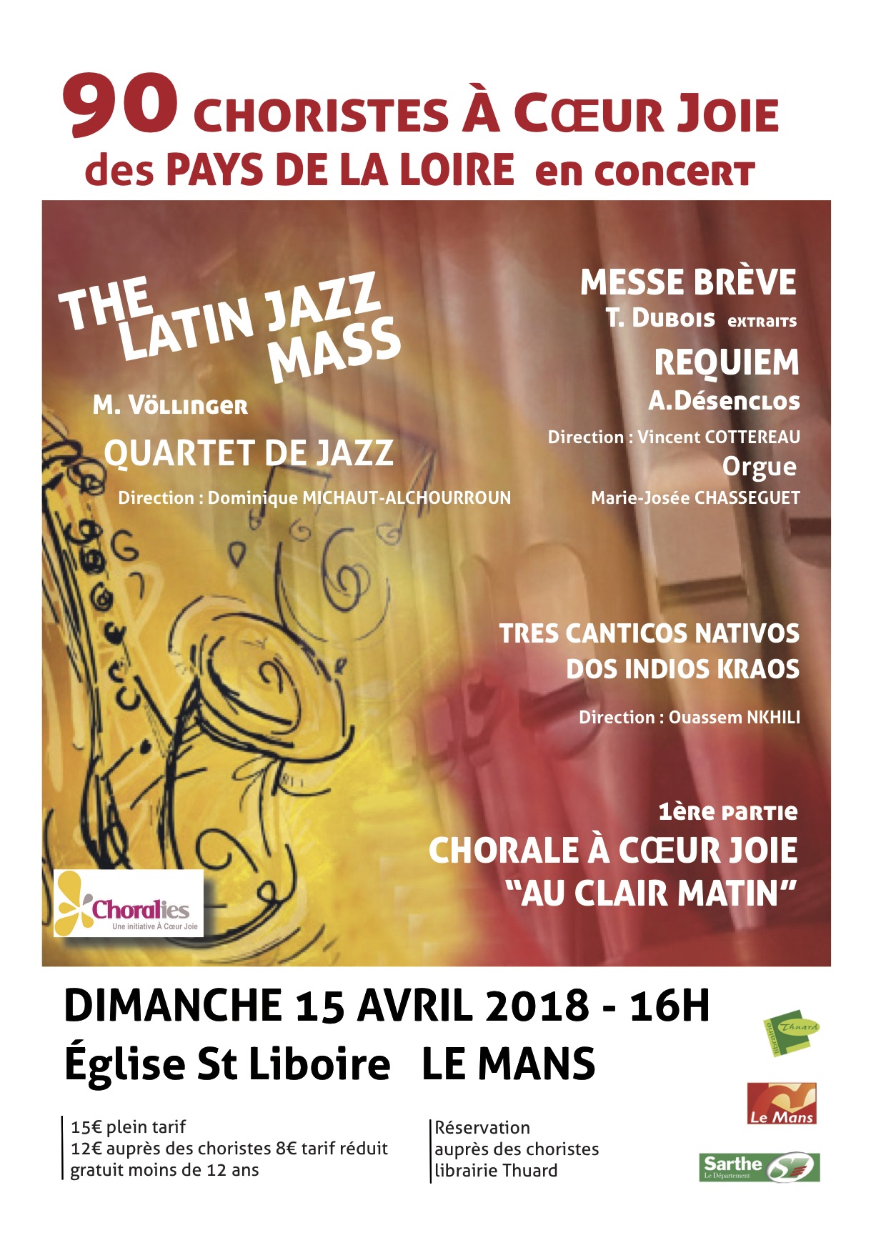 Affiche du concert du chœur régional en 2018
