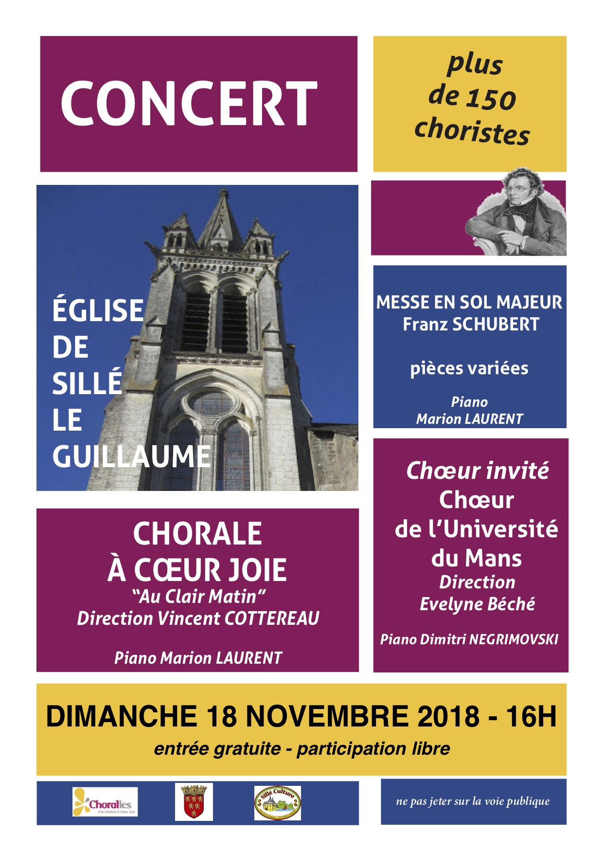 Affiche du concert de 2018 à Sillé-le-Guillaume