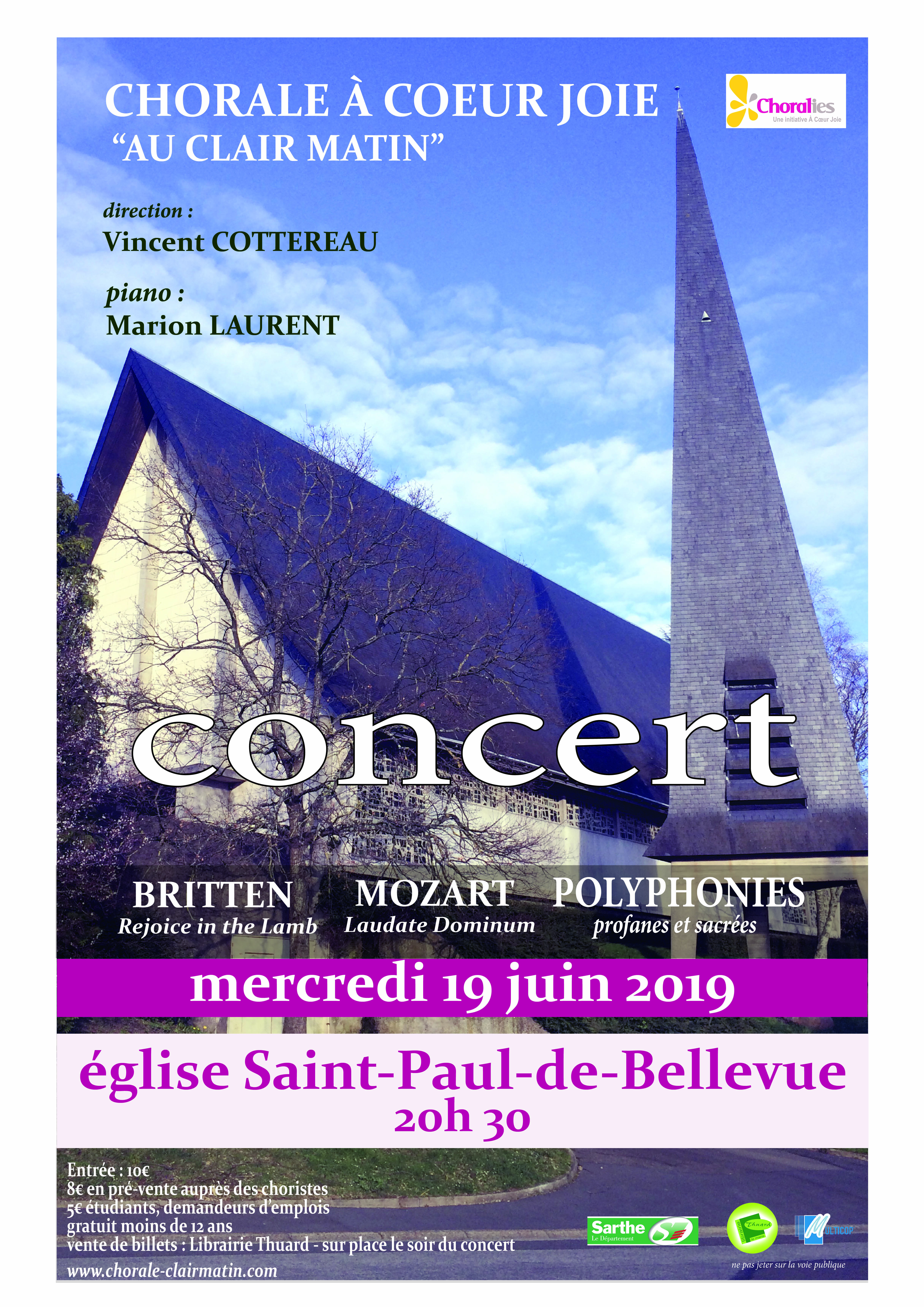 Affiche du concert de juin 2019