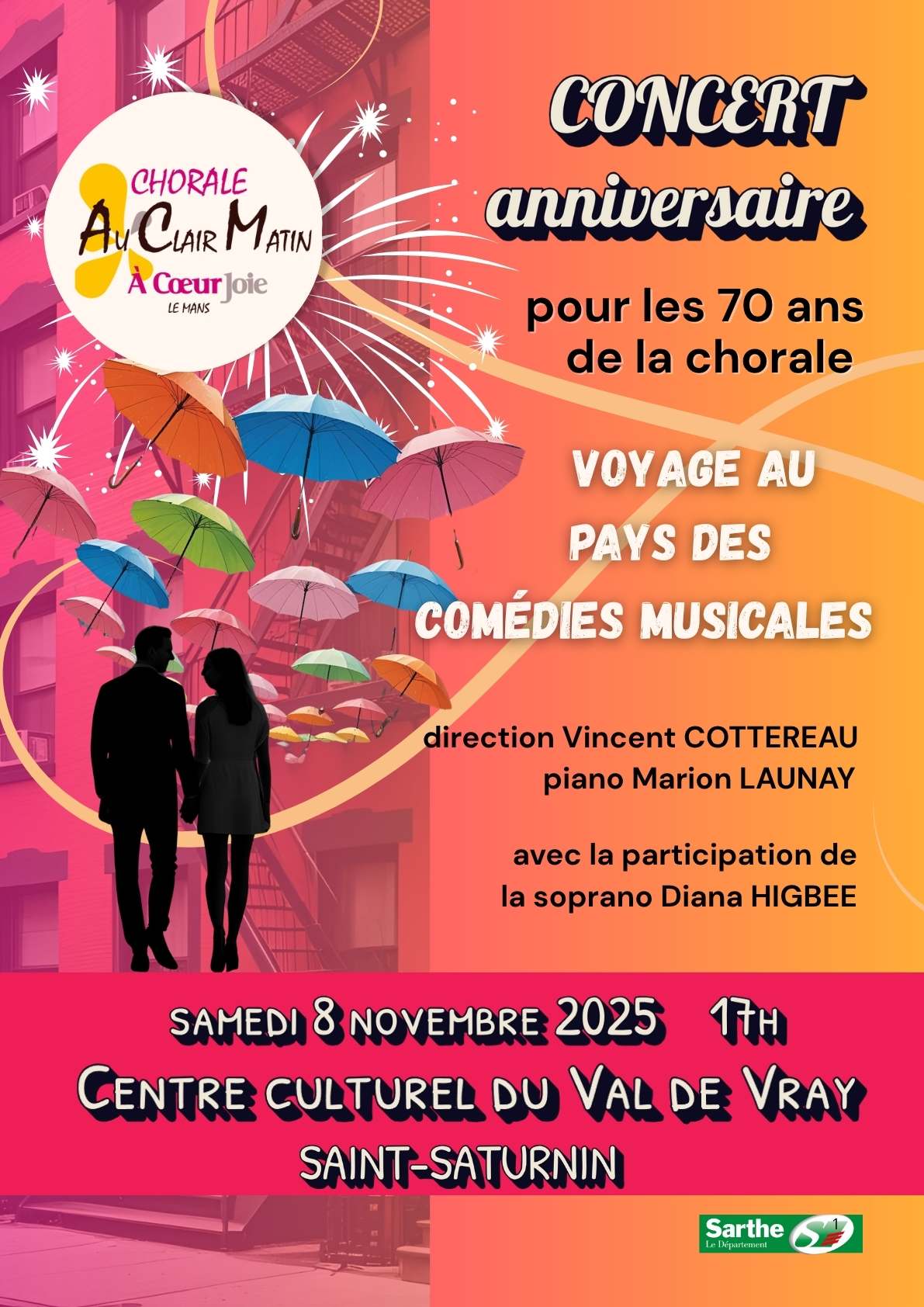 Affiche des 70 ans de la chorale Au Clair Matin